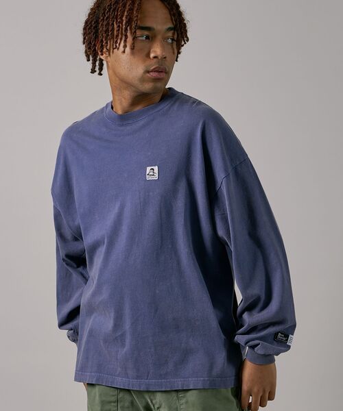 BEN DAVIS(ベンデイビス)の「【BEN DAVIS(ベンデイビス)】 WASHED L/S LABEL TEE(WIDE) / ストーンウォッシュ フェード ピスネーム ロンT ワンポイント 長袖 ビッグシルエット(Tシャツ/カットソー・メンズ・ブラック/ラベンダー/ネイビー/ダークグリーン/ホワイト・MEDIUM/LARGE/X-LARGE)」の18枚目の写真
