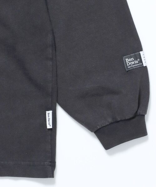 BEN DAVIS(ベンデイビス)の「【BEN DAVIS(ベンデイビス)】 WASHED L/S LABEL TEE(WIDE) / ストーンウォッシュ フェード ピスネーム ロンT ワンポイント 長袖 ビッグシルエット(Tシャツ/カットソー・メンズ・ブラック/ラベンダー/ネイビー/ダークグリーン/ホワイト・MEDIUM/LARGE/X-LARGE)」の22枚目の写真