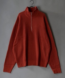 half zip sweater/畦編み ハーフジップ セーター/ニット