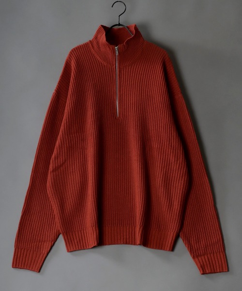 SITRY（シトリー）の「half zip sweater/畦編み ハーフジップ セーター