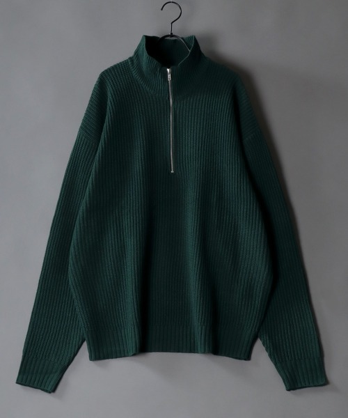 SITRY（シトリー）の「half zip sweater/畦編み ハーフジップ セーター