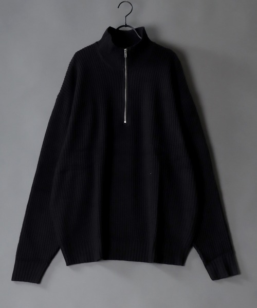 SITRY（シトリー）の「half zip sweater/畦編み ハーフジップ セーター