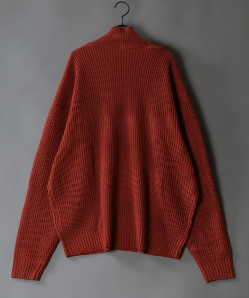 セール】half zip sweater/畦編み ハーフジップ セーター/ニット