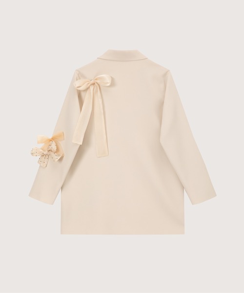 LA POMME petit(ラポミ・プチ)の「Ribbon Attacthed Black Jacket(テーラードジャケット・レディース・ブラック/ブルー/ベージュ・MEDIUM/SMALL)」の21枚目の写真