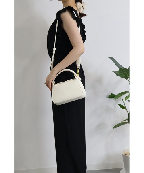 SAISON DE PAPILLON（セゾンドパピヨン）の「牛床革レザー２WAYショルダーバッグ 韓国ファッション（ショルダーバッグ・レディース・ブラック/オフホワイト・フリー）」の12枚目の写真