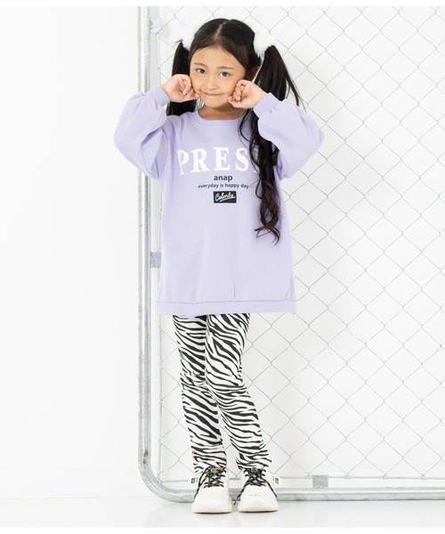 ANAP kids（アナップキッズ）の「アニマル柄プリント裏起毛レギンス（レギンス/スパッツ・キッズ・ブラック×ホワイト/ベージュ・130cm/110cm/120cm）」の10枚目の写真