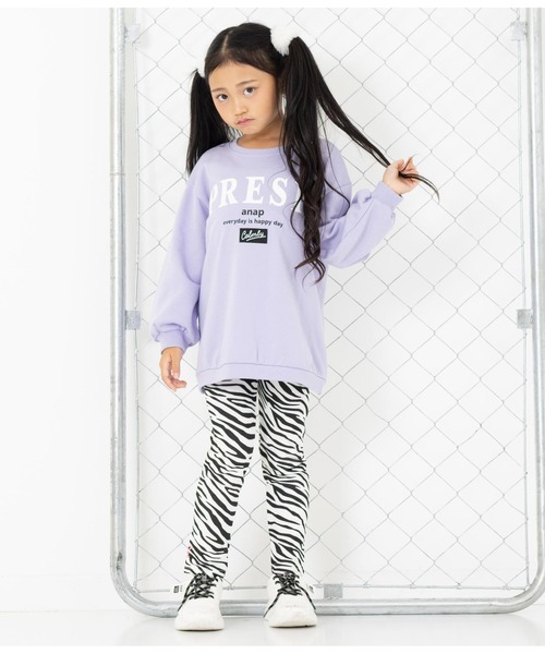 ANAP kids（アナップキッズ）の「アニマル柄プリント裏起毛レギンス（レギンス/スパッツ・キッズ・ブラック×ホワイト/ベージュ・130cm/110cm/120cm）」の11枚目の写真