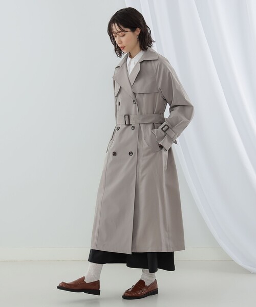 Ray BEAMS（レイビームス）の「Ray BEAMS / ヘリンボーン キリカエ トレンチコート（トレンチコート・レディース・ベージュ/シルバー・0/1）」の4枚目の写真