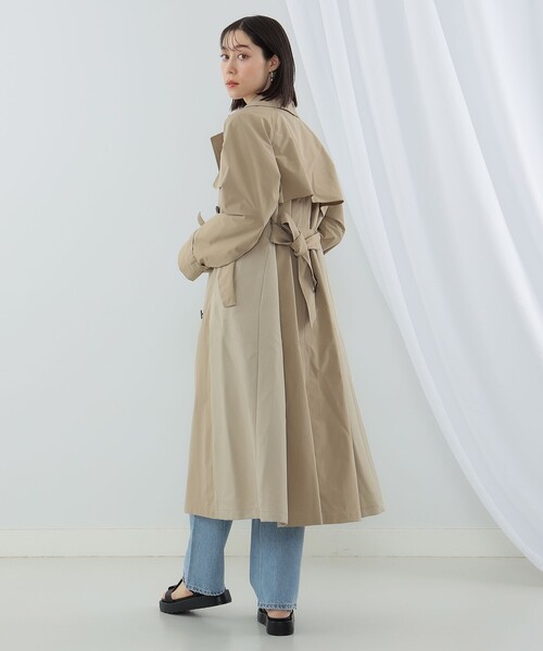 Ray BEAMS（レイビームス）の「Ray BEAMS / ヘリンボーン キリカエ トレンチコート（トレンチコート・レディース・ベージュ/シルバー・0/1）」の9枚目の写真