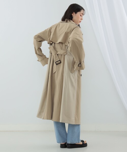 Ray BEAMS（レイビームス）の「Ray BEAMS / ヘリンボーン キリカエ トレンチコート（トレンチコート・レディース・ベージュ/シルバー・0/1）」の10枚目の写真