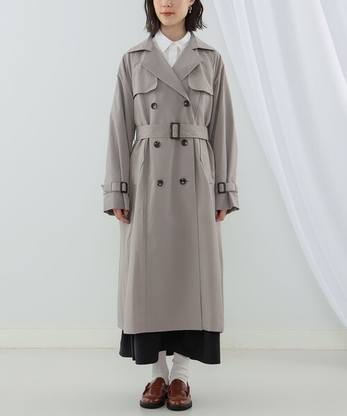 Ray BEAMS（レイビームス）の「Ray BEAMS / ヘリンボーン キリカエ トレンチコート（トレンチコート・レディース・ベージュ/シルバー・0/1）」の11枚目の写真