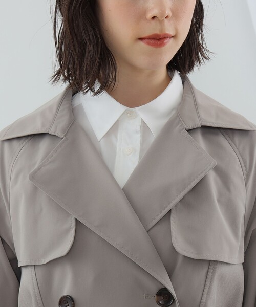 Ray BEAMS（レイビームス）の「Ray BEAMS / ヘリンボーン キリカエ トレンチコート（トレンチコート・レディース・ベージュ/シルバー・0/1）」の14枚目の写真