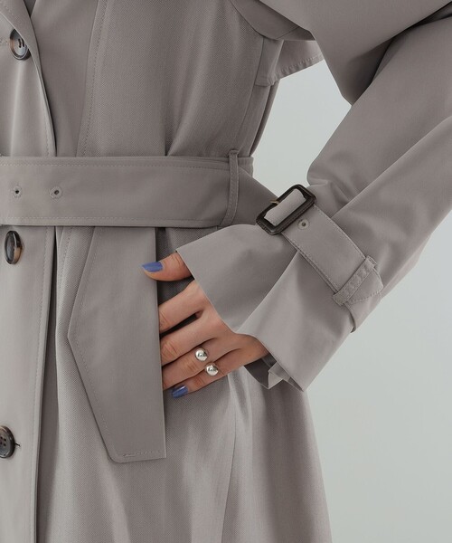 Ray BEAMS（レイビームス）の「Ray BEAMS / ヘリンボーン キリカエ トレンチコート（トレンチコート・レディース・ベージュ/シルバー・0/1）」の16枚目の写真