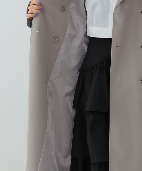 Ray BEAMS（レイビームス）の「Ray BEAMS / ヘリンボーン キリカエ トレンチコート（トレンチコート・レディース・ベージュ/シルバー・0/1）」の18枚目の写真