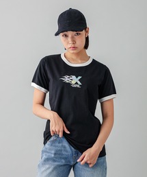 X-girl | BURNING X LOGO S/S RINGER BABY TEE(Tシャツ/カットソー)