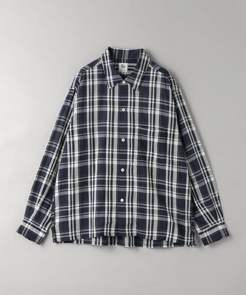 BEAUTY&YOUTH UNITED ARROWS(ビューティーアンドユースユナイテッドアローズ)の「<one BEAUTY&YOUTH> アムンゼン チェック キャンプカラー グランデシャツ(シャツ/ブラウス・メンズ・ネイビー・M/L/XL/S)」の1枚目の写真