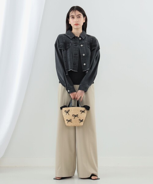 Ray BEAMS（レイビームス）の「Ray BEAMS / デニム カットオフ ブルゾン（デニムジャケット・レディース・ブルー系その他2/ブラック・1/0）」の3枚目の写真