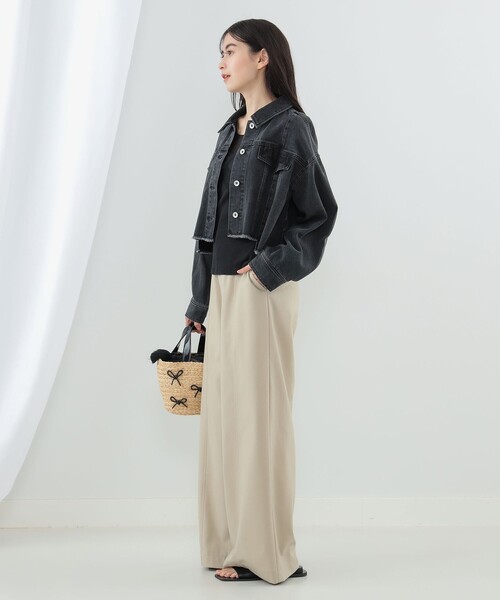 Ray BEAMS（レイビームス）の「Ray BEAMS / デニム カットオフ ブルゾン（デニムジャケット・レディース・ブルー系その他2/ブラック・1/0）」の4枚目の写真