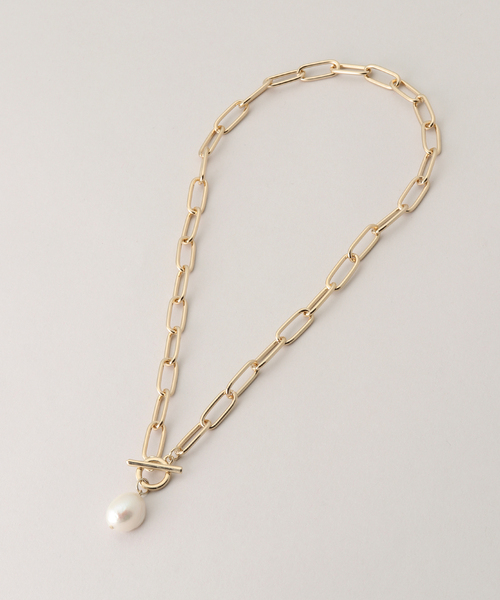 Simplicite（サンプリシテ）の「マンテルパールチェーンネックレス（ネックレス・レディース・ゴールド・FREE）」の2枚目の写真