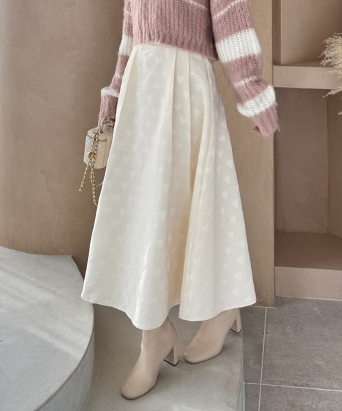 clear（クリア）の「≪再入荷≫ハートジャカードタックスカート[大人