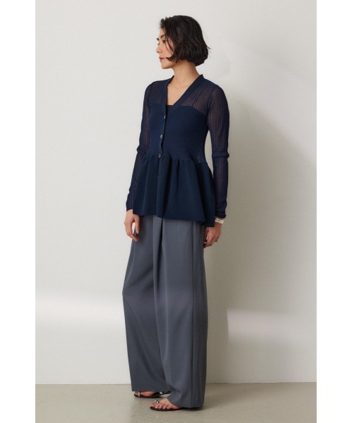 crie conforto（クリーコンフォルト）の「シアードッキングペプラムカーディガン（カーディガン/ボレロ・レディース・ブラック/ネイビー/ホワイト・FREE）」の12枚目の写真