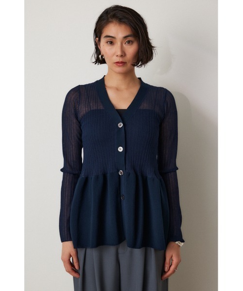 crie conforto（クリーコンフォルト）の「シアードッキングペプラムカーディガン（カーディガン/ボレロ・レディース・ブラック/ネイビー/ホワイト・FREE）」の13枚目の写真