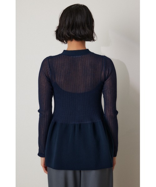 crie conforto（クリーコンフォルト）の「シアードッキングペプラムカーディガン（カーディガン/ボレロ・レディース・ブラック/ネイビー/ホワイト・FREE）」の15枚目の写真