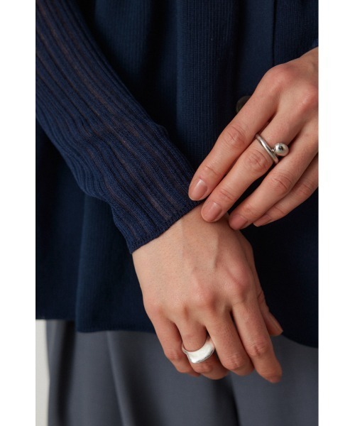 crie conforto（クリーコンフォルト）の「シアードッキングペプラムカーディガン（カーディガン/ボレロ・レディース・ブラック/ネイビー/ホワイト・FREE）」の19枚目の写真