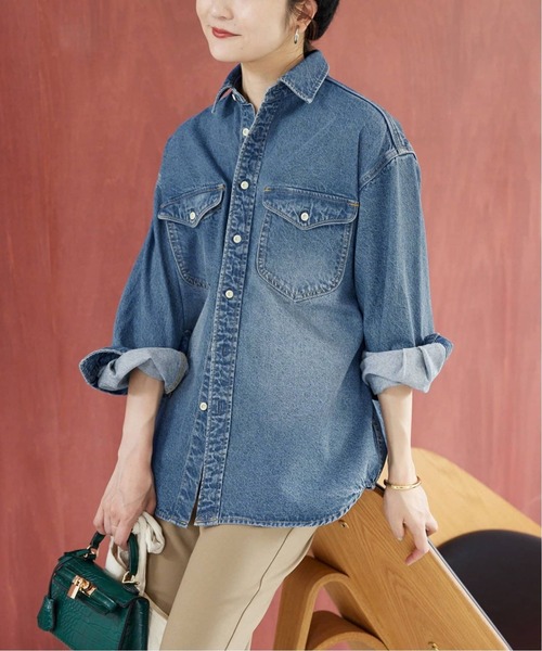 SLOBE IENA（スローブイエナ）の「《追加4》LE DENIM BDUシャツ（シャツ/ブラウス・レディース・ブルー・FREE）」の17枚目の写真