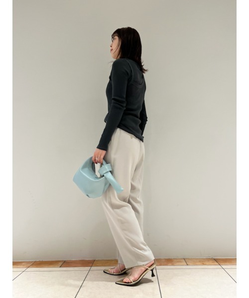 Mila Owen（ミラオーウェン）の「テレコロンTキャミレイヤードトップス【手洗い可能】（Tシャツ/カットソー・レディース・イエロー/ホワイト/チャコールグレー・0/1）」の19枚目の写真