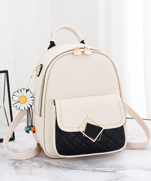 Miniministore(ミニミニストア)の「ミニリュック バイカラー レディース(バックパック/リュック・レディース・ブラック/ピンク/レッド/ミント/アイボリー・FREE)」の2枚目の写真