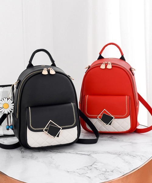 Miniministore(ミニミニストア)の「ミニリュック バイカラー レディース(バックパック/リュック・レディース・ブラック/ピンク/レッド/ミント/アイボリー・FREE)」の12枚目の写真