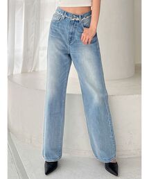 GYDA | ハイウエスト ワイドフリンジデニムパンツ(デニムパンツ)