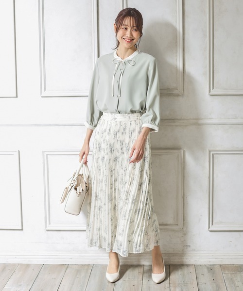 7分袖配色リボンブラウス（シャツ/ブラウス）｜Honeys（ハニーズ）の