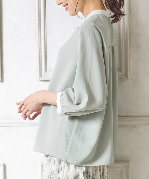 7分袖配色リボンブラウス（シャツ/ブラウス）｜Honeys（ハニーズ）の