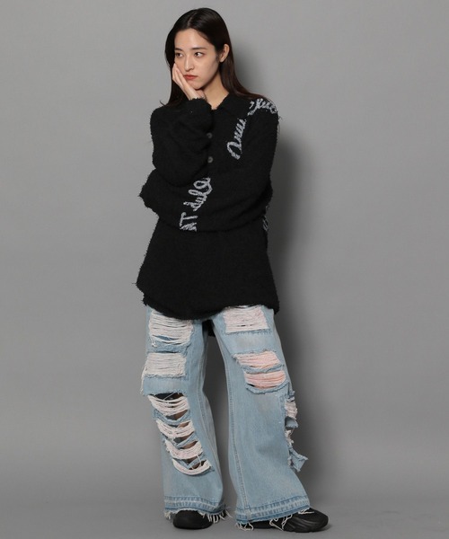 Anui（アニュイ）の「【UNISEX/2サイズ展開】BIGサークルロゴニット（ニット/セーター・レディース・ブラック/オフホワイト/ブルー・MEDIUM/LARGE）」の4枚目の写真