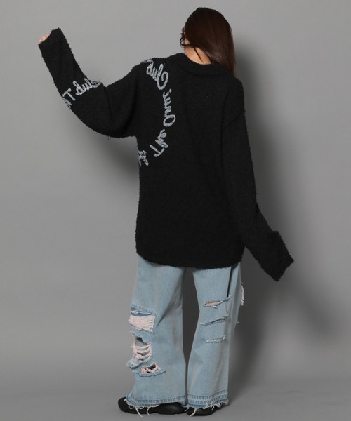 Anui（アニュイ）の「【UNISEX/2サイズ展開】BIGサークルロゴニット（ニット/セーター・レディース・ブラック/オフホワイト/ブルー・MEDIUM/LARGE）」の5枚目の写真