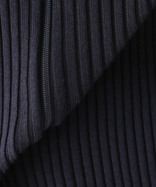 AP STUDIO（エーピーストゥディオ）の「リブジップカーディガン（ニット/セーター・レディース・ブラック/ネイビー・FREE）」の5枚目の写真