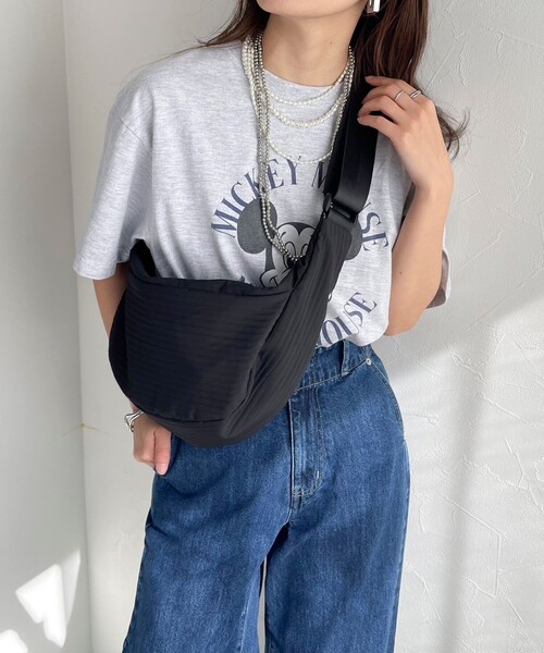 fredy emue（フレディエミュ）の「ボーダーキルトテープショルダーバッグ（ショルダーバッグ・レディース・アイボリー/ブラック・FREE）」の7枚目の写真