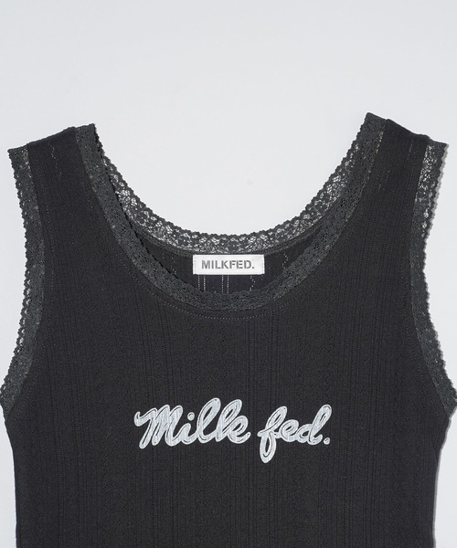MILKFED.（ミルクフェド）の「LACE TANK TOP（タンクトップ・レディース・オフホワイト/ライトパープル/ブラック・ONE SIZE）」の7枚目の写真