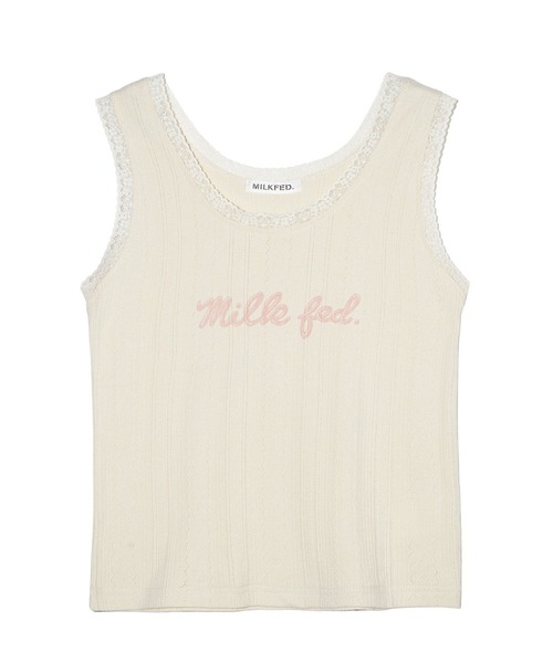 MILKFED.（ミルクフェド）の「LACE TANK TOP（タンクトップ・レディース・オフホワイト/ライトパープル/ブラック・ONE SIZE）」の18枚目の写真