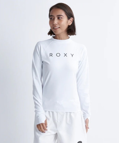 ロキシー ROXY L/S RASHIE MODE （ホワイト） ROXY（ロキシー）の「RASHIE L/S/ロキシー長袖ラッシュガード