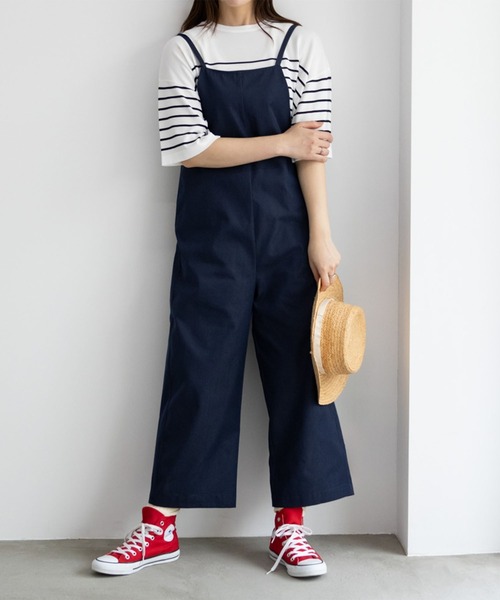 HusHusH（ハッシュアッシュ）の「HusHusH ハッシュアッシュ サロペット（サロペット/オーバーオール・レディース・ネイビー/ホワイト・L/M/S）」の2枚目の写真