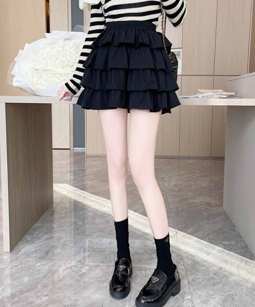 frunco(フランコ)の「ティアードミニスカート(スカート・レディース・ブラック/ホワイト・MEDIUM)」の8枚目の写真