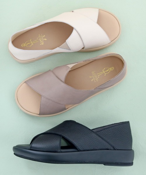 あしながおじさん（アシナガオジサン）の「オープントゥシューズ　1310233（サンダル・レディース・ブラック/アイボリー/ライトグレー・22.5cm/23.0cm/23.5cm/24.0cm/24.5cm）」の3枚目の写真