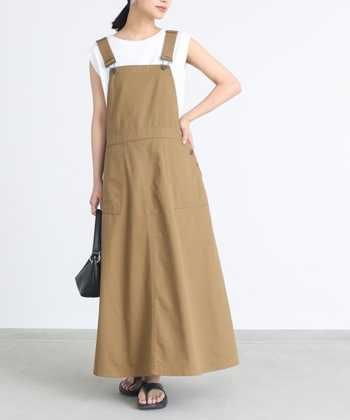 n'OrLABEL(ノアールレーベル)の「『ツイルフレアジャンパースカート』(ジャンパースカート・レディース・ブラック/キャメル・1/2)」の2枚目の写真