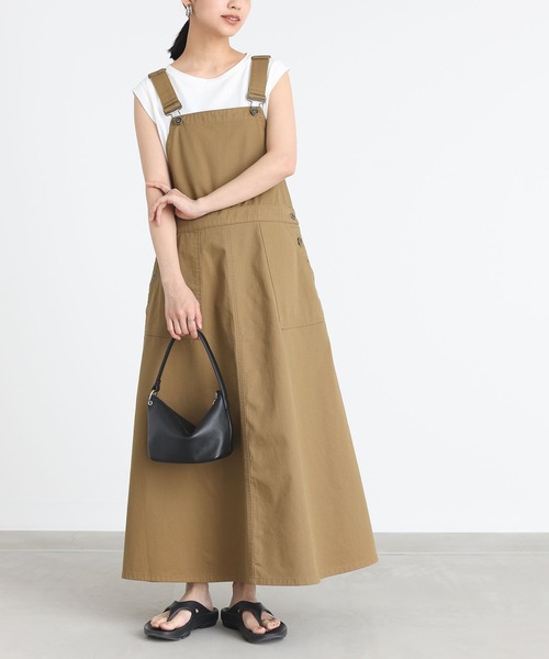 n'OrLABEL(ノアールレーベル)の「『ツイルフレアジャンパースカート』(ジャンパースカート・レディース・ブラック/キャメル・1/2)」の3枚目の写真