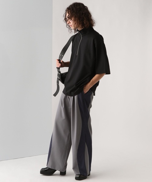 HARE（ハレ）の「ポンチハーフZIPオーバーカットソー(HARE)（Tシャツ/カットソー・メンズ・グレー/ブラック/ホワイト・SMALL/MEDIUM）」の7枚目の写真