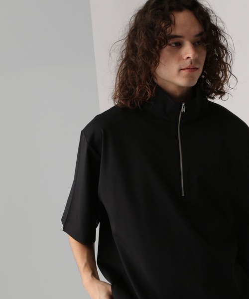 HARE（ハレ）の「ポンチハーフZIPオーバーカットソー(HARE)（Tシャツ/カットソー・メンズ・グレー/ブラック/ホワイト・SMALL/MEDIUM）」の9枚目の写真