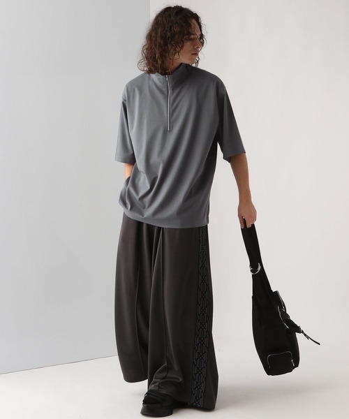 HARE（ハレ）の「ポンチハーフZIPオーバーカットソー(HARE)（Tシャツ/カットソー・メンズ・グレー/ブラック/ホワイト・SMALL/MEDIUM）」の10枚目の写真